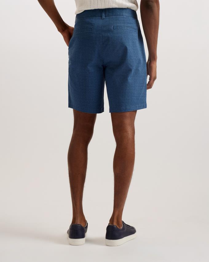 Short Ted Baker Regular Fit Geometric Bleu Marine Homme | ZOO-00045283